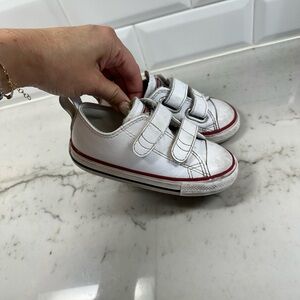 Classic White Kids' Sneakers with Velcro Straps